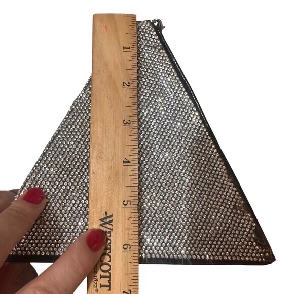 Vintage Y2K Pyramid Rhinestone Purse With Chain - Picture 11 of 11